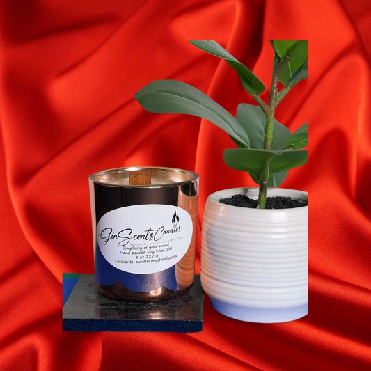 8 oz elegance candle vessel with embroidered wick of your choice *Mom, Hope, Dream, or a cotton wick.