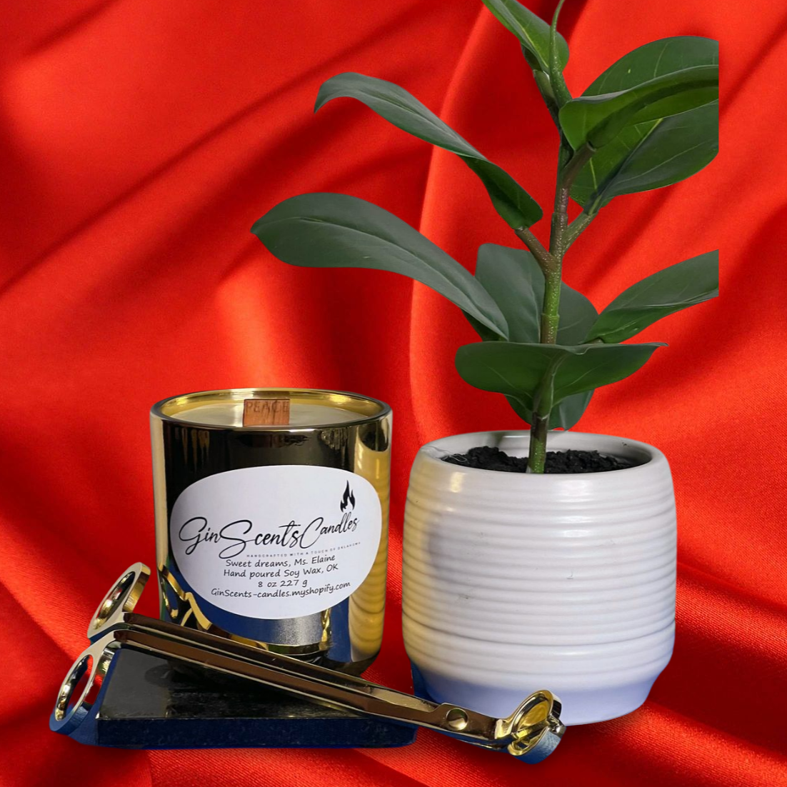 8 oz elegance candle vessel with embroidered wick of your choice *Mom, Hope, Dream, or a cotton wick.